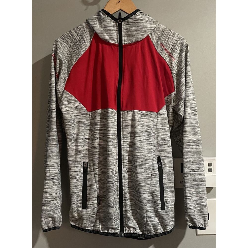 Gymshark Jacket Hoodie Zip Up Raglan Colorblock Athletic Pump Cover Womens XL